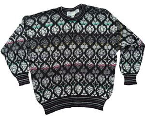 VTG 80s Brenda French Hand Loomed Mohair Wool Blend Pullover Sweater Women's Med